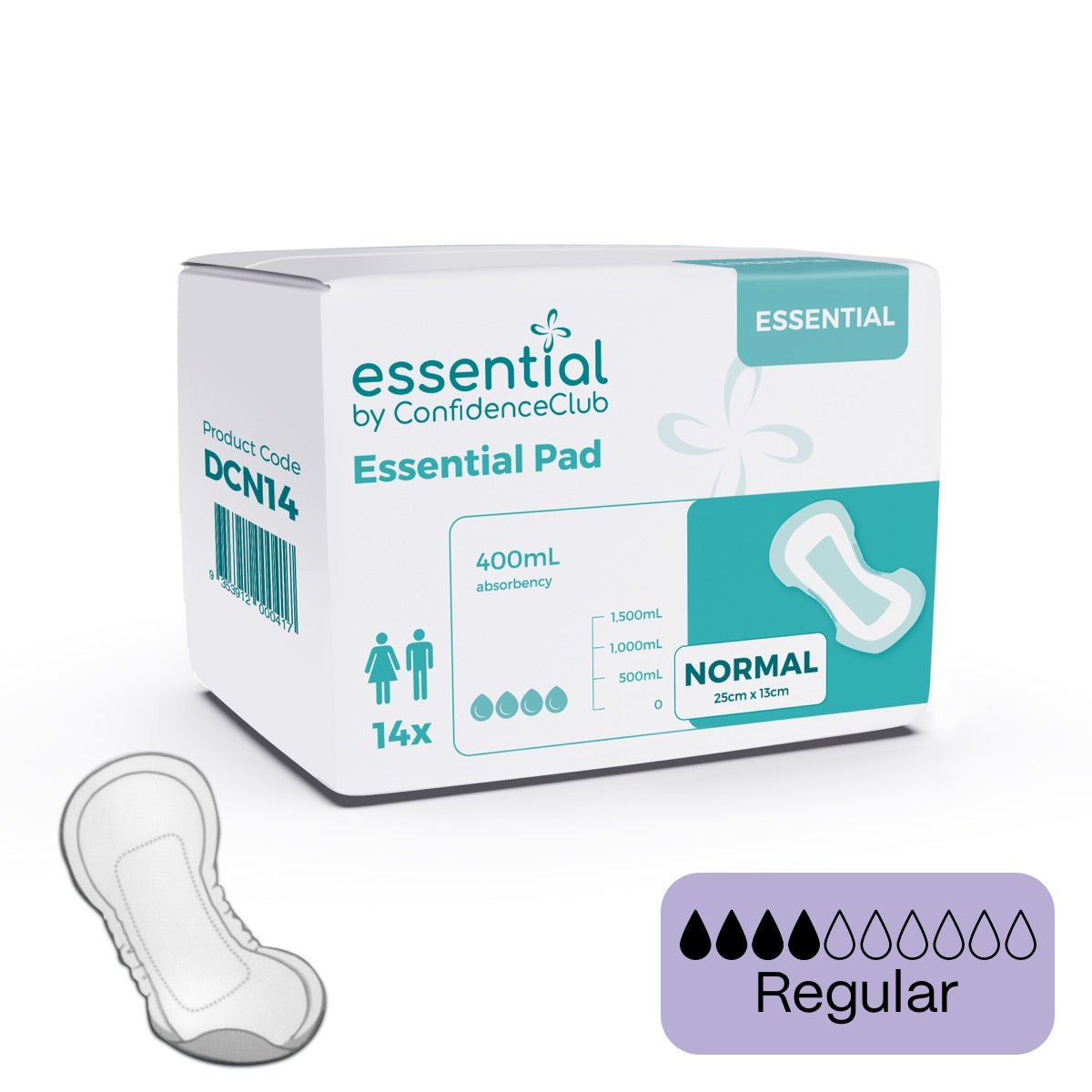 Bladder Weakness Pad - Regular/Normal - 25cm x 13cm