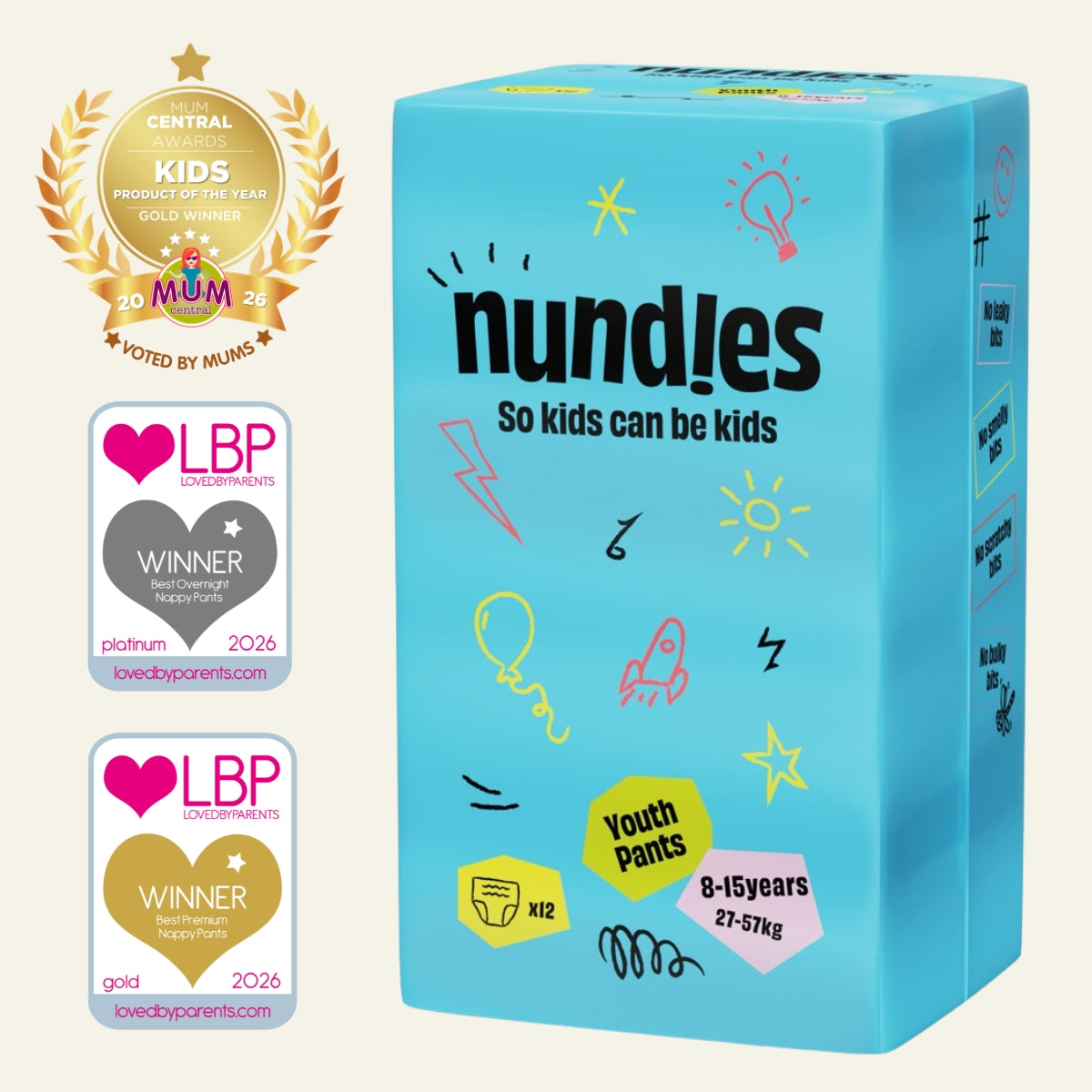 Nundies Youth Pants 8-15 Years (27-57kg)