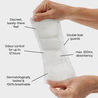 Product packaging with text highlighting features on a white background